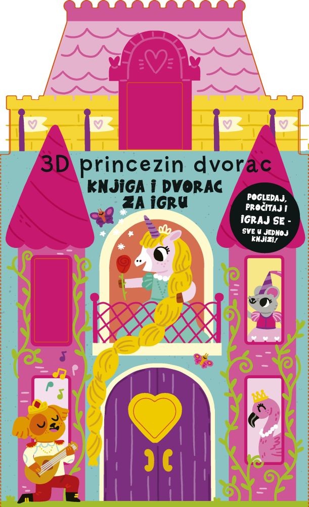 3D princezin dvorac - knjiga i dvorac za igru