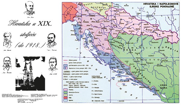 Karta Hrvatske u 19.st. do 1918.g.