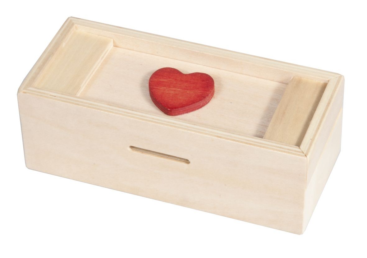 Trik kutija za novac, natur sa crvenim srcem