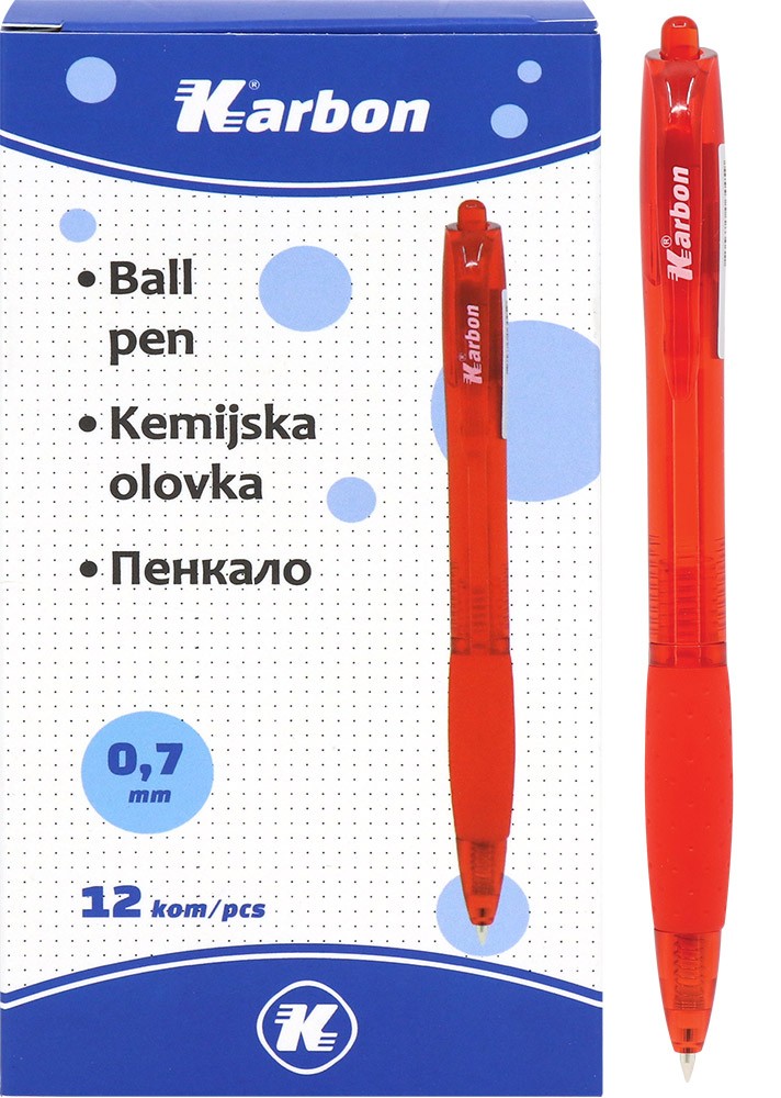 Olovka kemijska KARBON crvena