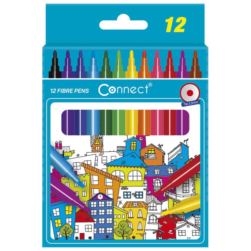 Flomaster školski 12 boja karton Connect 