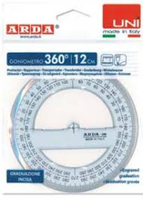 Kutomjer ARDA Tecnoschool 12cm/360°